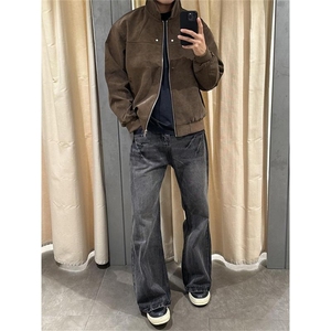 春季新款皮衣外套男潮牌宽松美式复古情侣夹克上衣服LAA166-P59图片