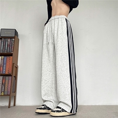春秋新款美式侧条纹撞色休闲裤男潮流痞帅高级百搭宽松运动直筒裤，男装休闲裤，电商B319