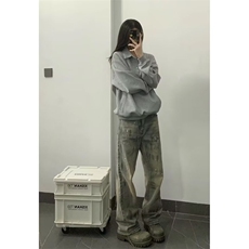 美士泼墨点缀做脏牛仔裤ZK0347-P48，男装牛仔裤，星座313A(原308A-2)
