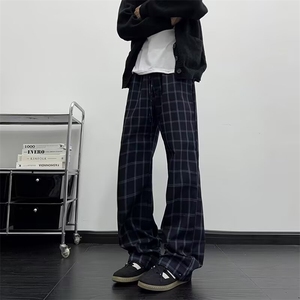 2025新款宽松休闲裤男韩版潮流裤子夏秋季薄款坠感阔腿拖地长裤图片