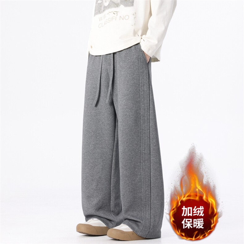 秋冬加绒休闲裤男宽松直筒裤弯刀裤K274-P45加绒P55控78加绒控88,男装卫衣,星座209-2