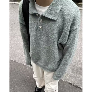 秋冬季翻领polo衫毛衣女上衣学院风刺绣针织衫 M5228图片