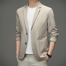 2023新款西服男士春季商务休闲青果领口袋西装便服时尚外套，男装西服，电商B212（原钱塘6029）