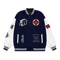 复古刺绣火焰元素字母黄色棒球服春秋季休闲百搭情侣外套JF069，女装短外套，星座1116A（原606A-3）