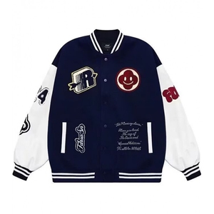 复古刺绣火焰元素字母黄色棒球服春秋季休闲百搭情侣外套 JF069图片