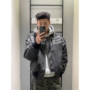 棒球服外套男美式高街字母皮衣高级感宽松夹克W6709-P75图片