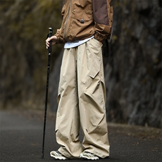 胖胖哥美式百搭工装裤男秋季潮大码宽松直筒裤阔腿纯色长裤男款，男装休闲裤，电商A410
