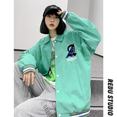 秋装新品刺绣夹克情侣款2023中性风男女休闲棒球服外套8007-P85，男装夹克，电商A441-1