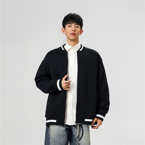 重磅420克boxy短款立领开衫棒球服液态棉爽滑外套男D9899-P68图片