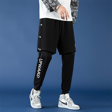 春季新款男士假两件叠穿酷霸青少年潮牌韩版修身休闲裤SK2117-P80，男装休闲裤，电商A128