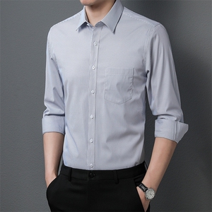 DN92219男式2023年春季新款长袖衬衫男装商务时尚休闲衬衣P60图片
