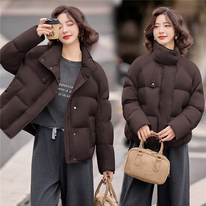 2025年冬季90绒短款泡芙羽绒服，时尚休闲，不挑身材，上身显瘦，,女装羽绒服,米莱