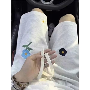 夏季潮牌小花五分裤子男款设计感小众大码宽松运动休闲短裤D1122