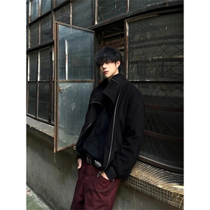 现货~2025春款美式高街斜襟单袋立领开衫短款夹克外套JK9802-P85图片
