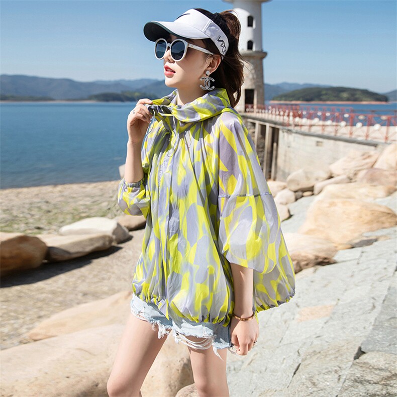 防晒衣女夏季薄款2025新款长袖透气韩版洋气连帽三亚旅游防晒服潮，女装防晒衣，可可小西