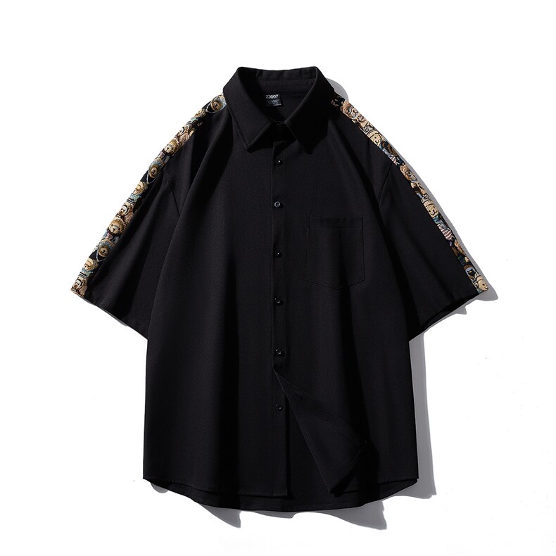 1小熊短袖衬衫男+短裤大码情侣套装92%聚酯纤维8%氨纶TZ77058P70,男装牛仔裤,星座226-2