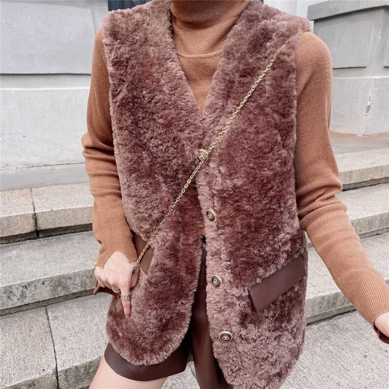 8627皮毛一体马夹（2021冬款加厚），女装马甲，大晶