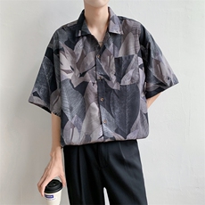 2023新款潮流休闲百搭迷彩衬衫男美式街头工装宽松衬衣W3281-P30，男装衬衫，星座512-2