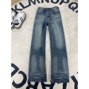 B221 美式ins高街暗黑重工艺修身微喇牛仔裤LK26639-特P45控78图片