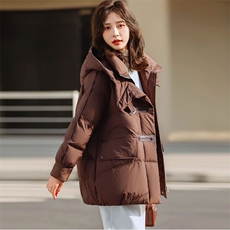 （现货）90白鸭绒女冬新款时尚洋气气质高端加厚保暖宽松羽绒服女，女装羽绒服，韩蔻秀