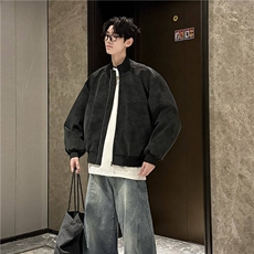 网图扎染脏脏美式复古立领PU皮夹克上衣外套JK918-特P65，男装夹克，星座1213