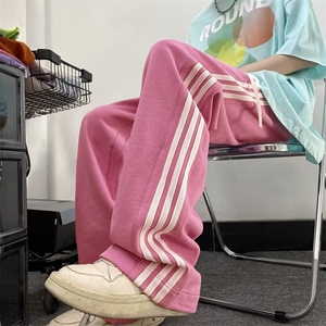 彩色多巴胺穿搭裤子男黄色夏薄款高街直筒运动青少年 K2328图片