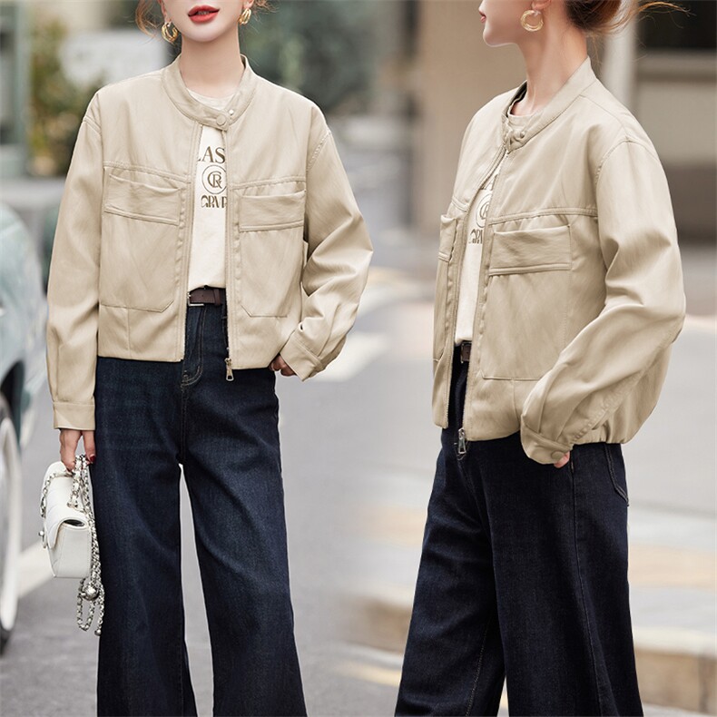 皮衣女外套短款上衣2025春秋季新款洋气显瘦小个子PU皮机车服夹克,女装皮衣,潮流依族