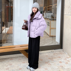 紫色短款连帽羽绒服女冬2024新款奶乎乎小个子爆款白鸭绒外套甜美图片