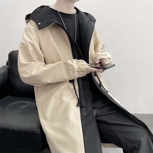 港风休闲男士春季风衣中长款FX64P65图片