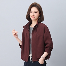 时尚女装棉服立领拉链假两件外套保暖显瘦短款棉衣，女装棉衣/棉服，叶笙衣