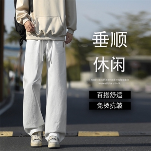 美式潮流阔腿休闲裤子纯棉百搭宽松直筒长裤 K351特批32图片