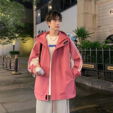 港风上衣拼接夹克宽松落肩拼色冲锋衣外套JK832P78，男装夹克，星座1204-3