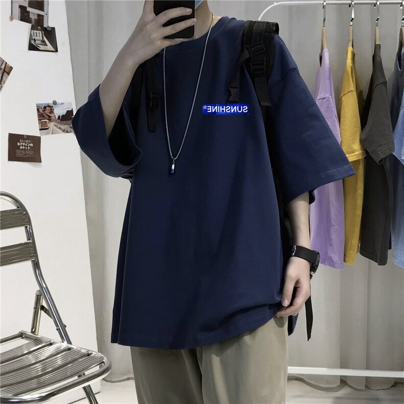 CL9常年款男士休闲字母印花T恤衫外套圆领半袖五分袖TEE男女中性,男装T恤,星座115A-3