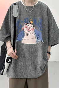 风复古亚麻短袖男棉麻t恤男半袖 ZT71437-P35图片