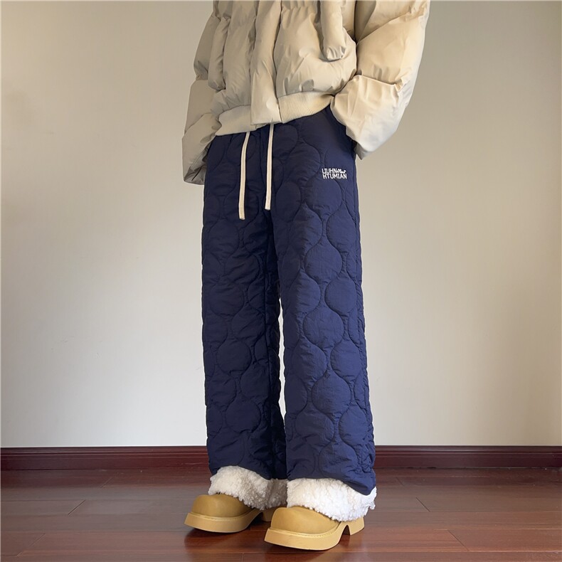 抖音品质冬季新款加厚保暖棉裤葫芦格宽松长裤B315-K877-p65控88，男装棉裤，电商B315