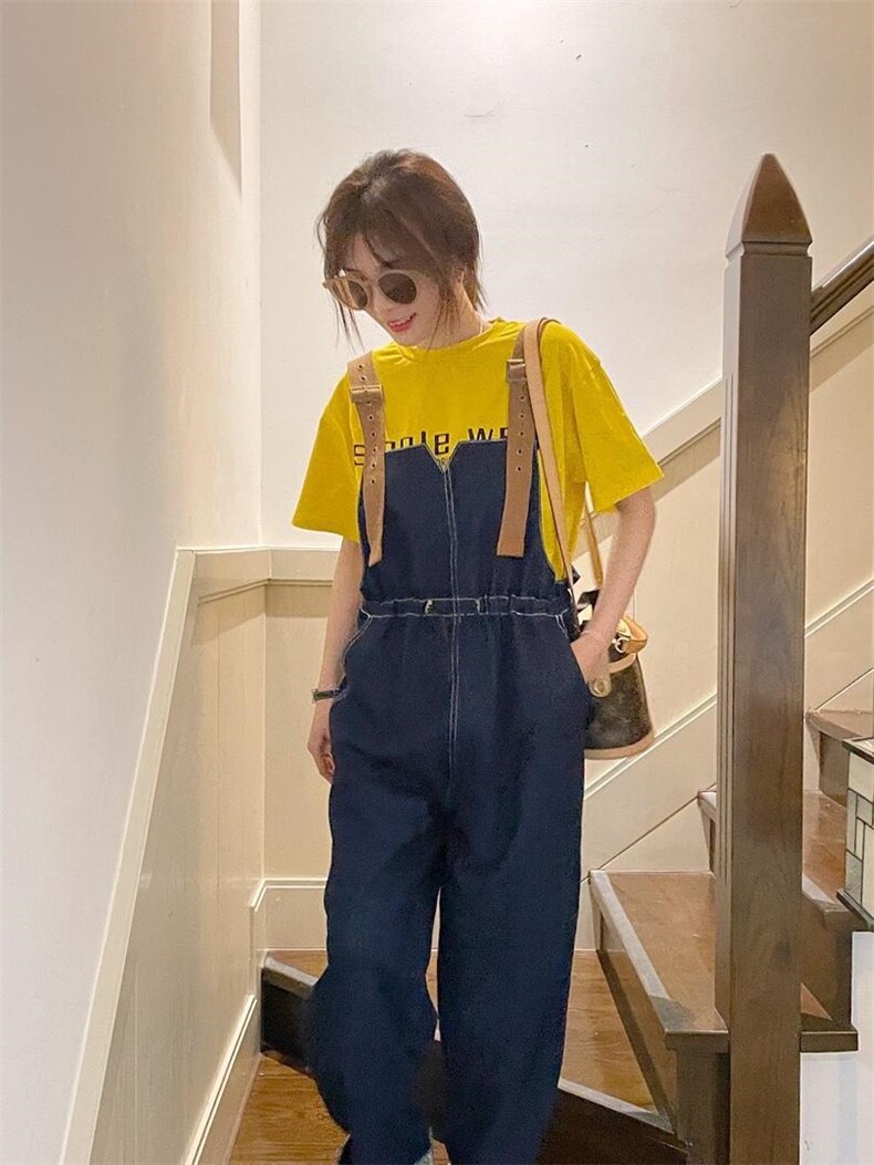 春季新款设计款牛仔背带裤，其它，单井 Single Well