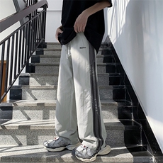 夏季薄款速干休闲裤男潮流撞色宽松直筒运动裤子K0853-P40，男装休闲裤，星座308B-2
