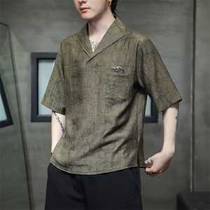 新中式立领风潮T恤短袖民族服饰刺绣汉服时尚唐装T2416-P65,职场妆容造型及服饰搭配图片案例图片