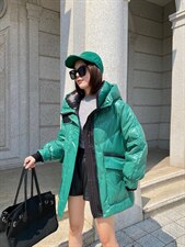 爱美欧冬季现货撞色羽绒服，女装羽绒服，爱美欧