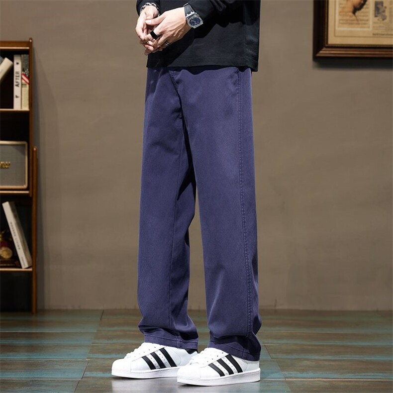 外贸H1046春秋冬款阔腿休闲裤男士百搭直筒裤垂感大码牛仔长裤子,男装休闲裤,星座224-3