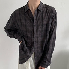现货~宽松长袖衬衫格子衬衣男式休闲薄外套XZ716A-CS809P55，男装衬衫，星座716A（原星座815-4）