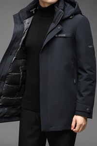 冬季中年男士羽绒服中长款爸爸冬装可卸帽外套潮QLMF8628-P330图片