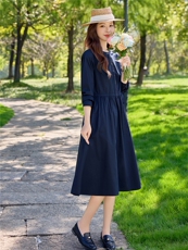 8808时尚抽绳细带显瘦气质连衣裙，女装连衣裙，倪叶myz