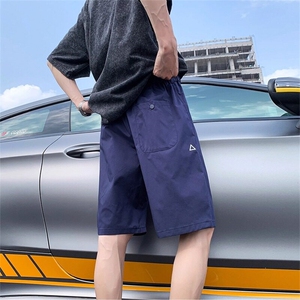 三角标工装短裤男女款夏季速干休闲裤藏青色多口袋五分裤 KA239图片