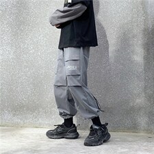 工装裤男潮牌宽松机能风坠感束脚韩版潮流休闲哈伦裤子BK219-P30,男装工装外套,星座1008-2