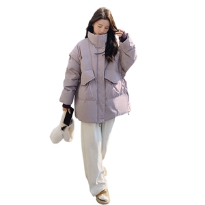主推大量现货  韩版宽松抽绳收腰撞色羽绒服 2519-p245-k368图片