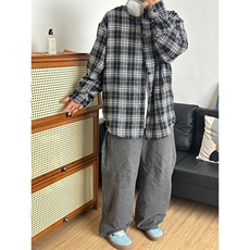 格子衬衫男长袖港风潮流痞子帅2025春季衬衣外套CS275-P35，男装衬衫，星座301C-5