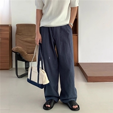 【现货量大价优】亚麻凉感休闲西裤复古宽松直筒阔腿裤K06025P55，男装西裤，星座1004（原星座815-3）