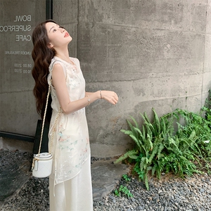 新款国风刺绣罩衫减龄两件套女2025夏季日系简约百搭款吊带裙套装图片