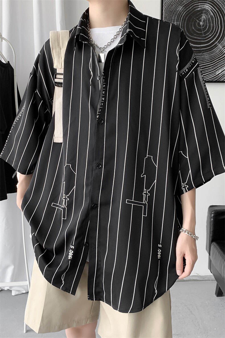 男短袖韩版潮流2024新款夏季宽松男士衬衣时尚外套A161-CT507-P45,男装衬衫,电商A161-2